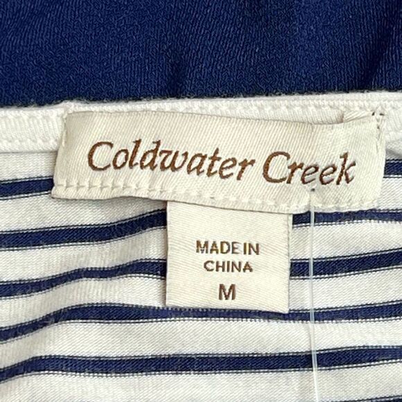 Coldwater Creek NWT blue and white striped sleeveless maxi dress size M - Picture 10 of 13